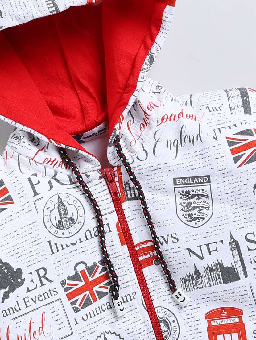 kids printed long sleeve hooded jacket  - 22356897 -  Standard Image - 3