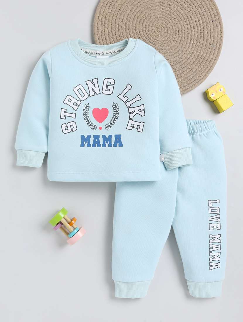 girls printed long sleeve full length set