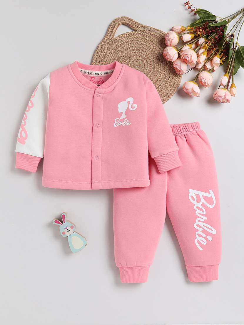 boys printed long sleeve winterwear full length set