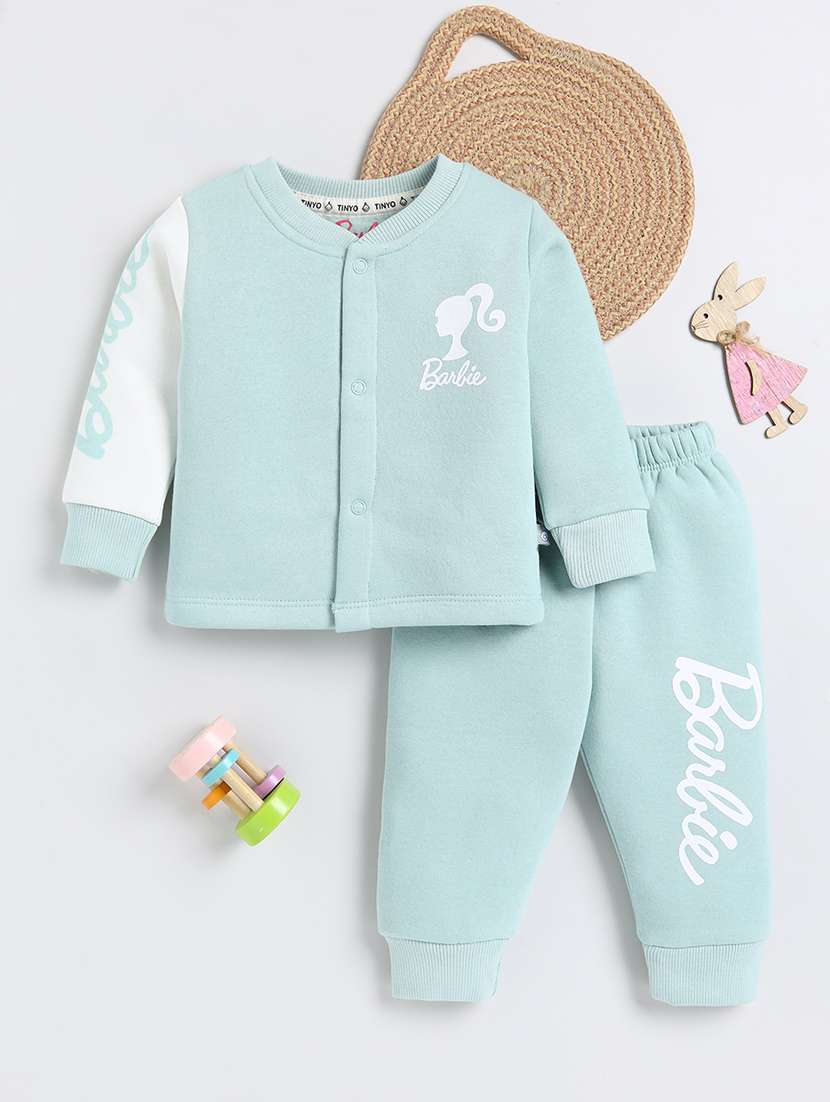 boys printed long sleeve winterwear full length set