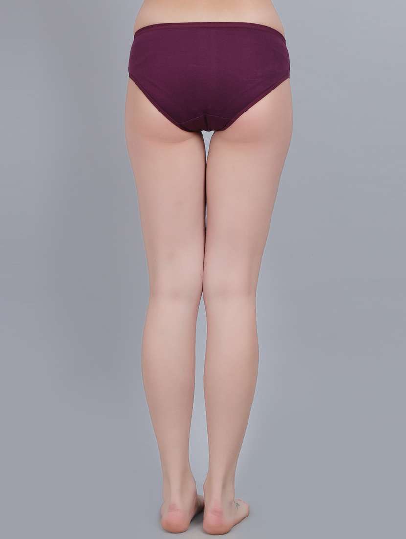 women pack of 5 solid mid rise panty - 22356997 -  Standard Image - 5