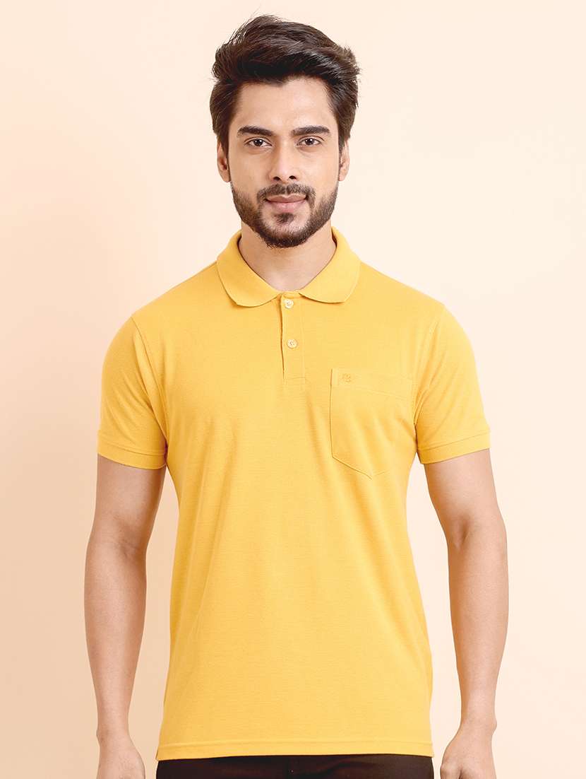 men solid short sleeve polo t-shirt