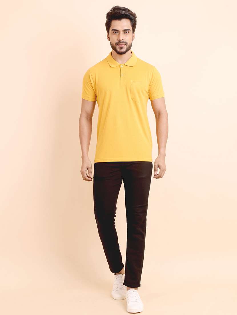 men solid short sleeve polo t-shirt - 22357007 -  Standard Image - 5