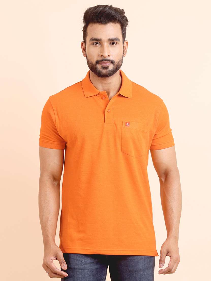 men solid short sleeve polo t-shirt