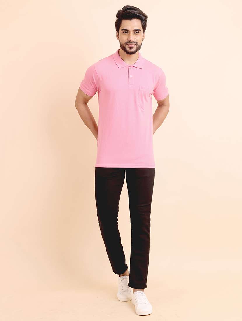 men solid short sleeve polo t-shirt - 22357014 -  Standard Image - 5