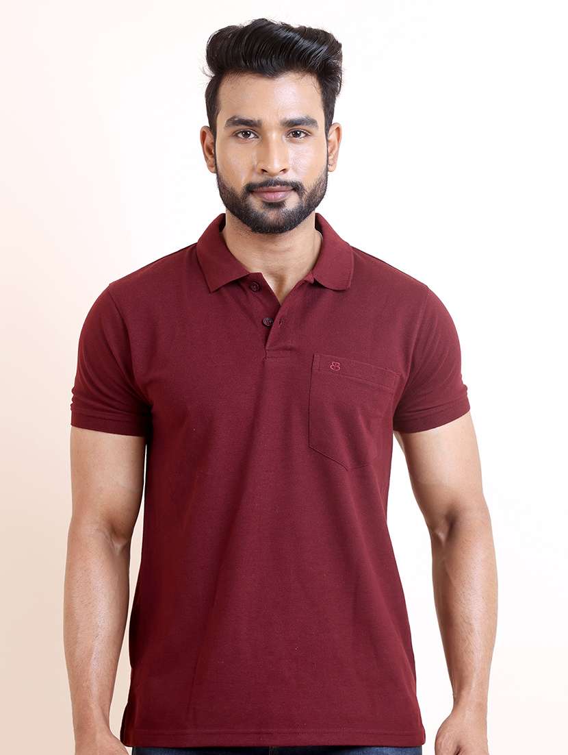 men solid short sleeve polo t-shirt