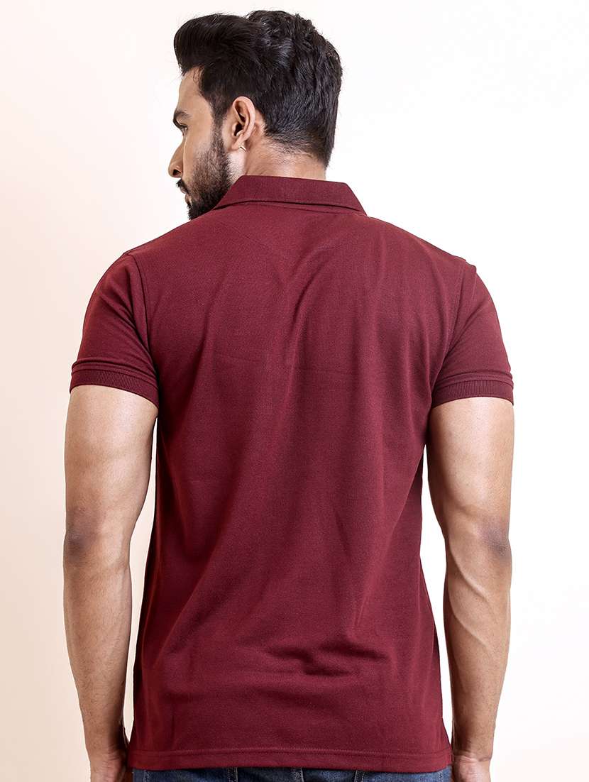 men solid short sleeve polo t-shirt - 22357015 -  Standard Image - 3