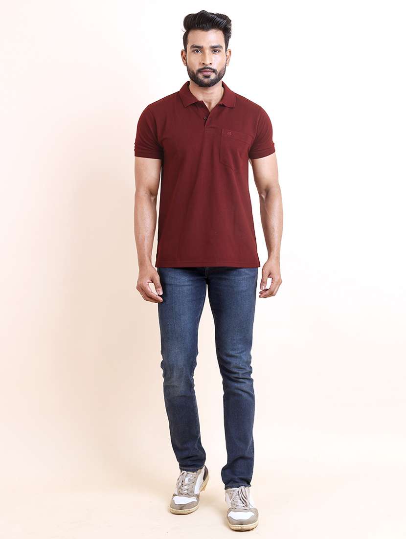 men solid short sleeve polo t-shirt - 22357015 -  Standard Image - 5
