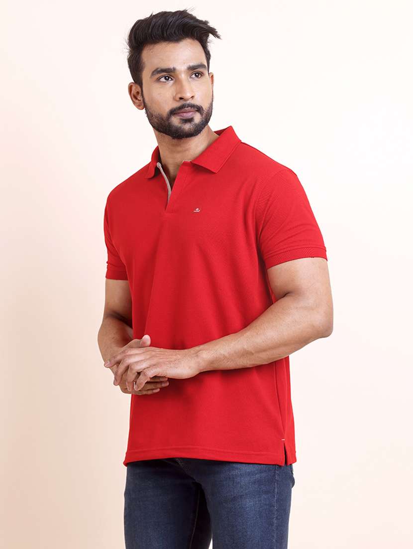 men solid short sleeve polo t-shirt - 22357025 -  Standard Image - 3
