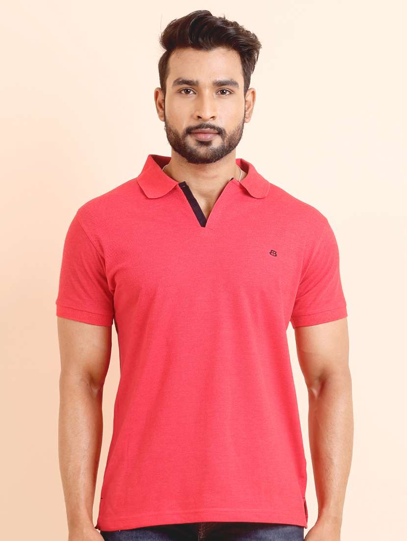 men solid short sleeve polo t-shirt