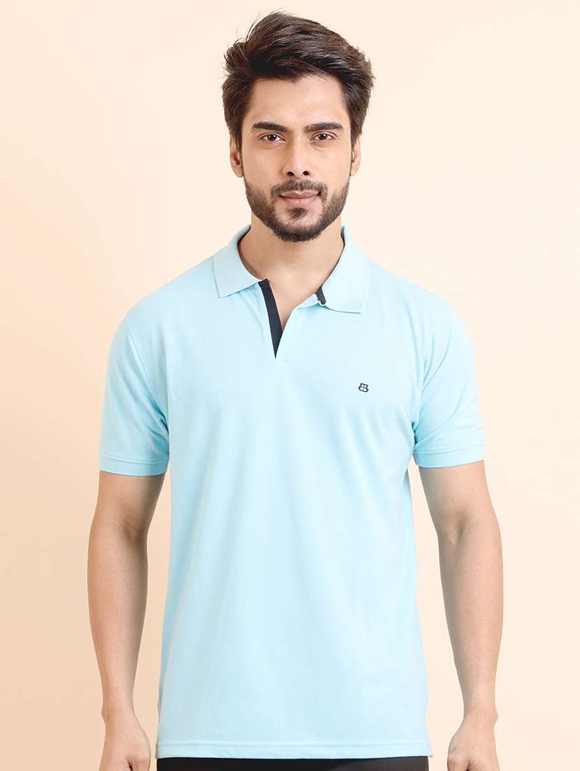 men solid short sleeve polo t-shirt
