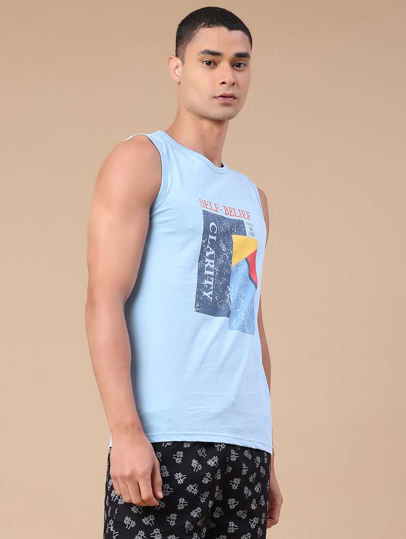 men printed sleeveless vest - 22357098 -  Standard Image - 3