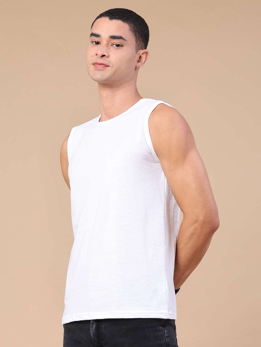 men solid sleeveless vest - 22357100 -  Standard Image - 3