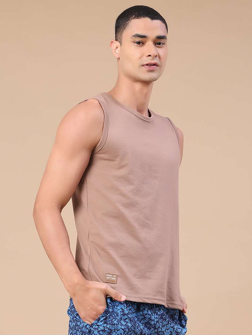 men solid sleeveless vest - 22357101 -  Standard Image - 3