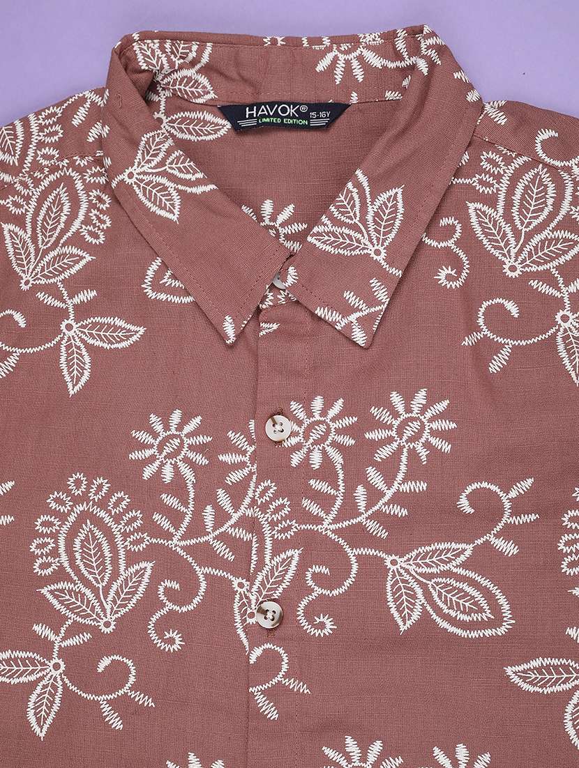 Rust Cotton Shirt - 22357124 -  Standard Image - 3