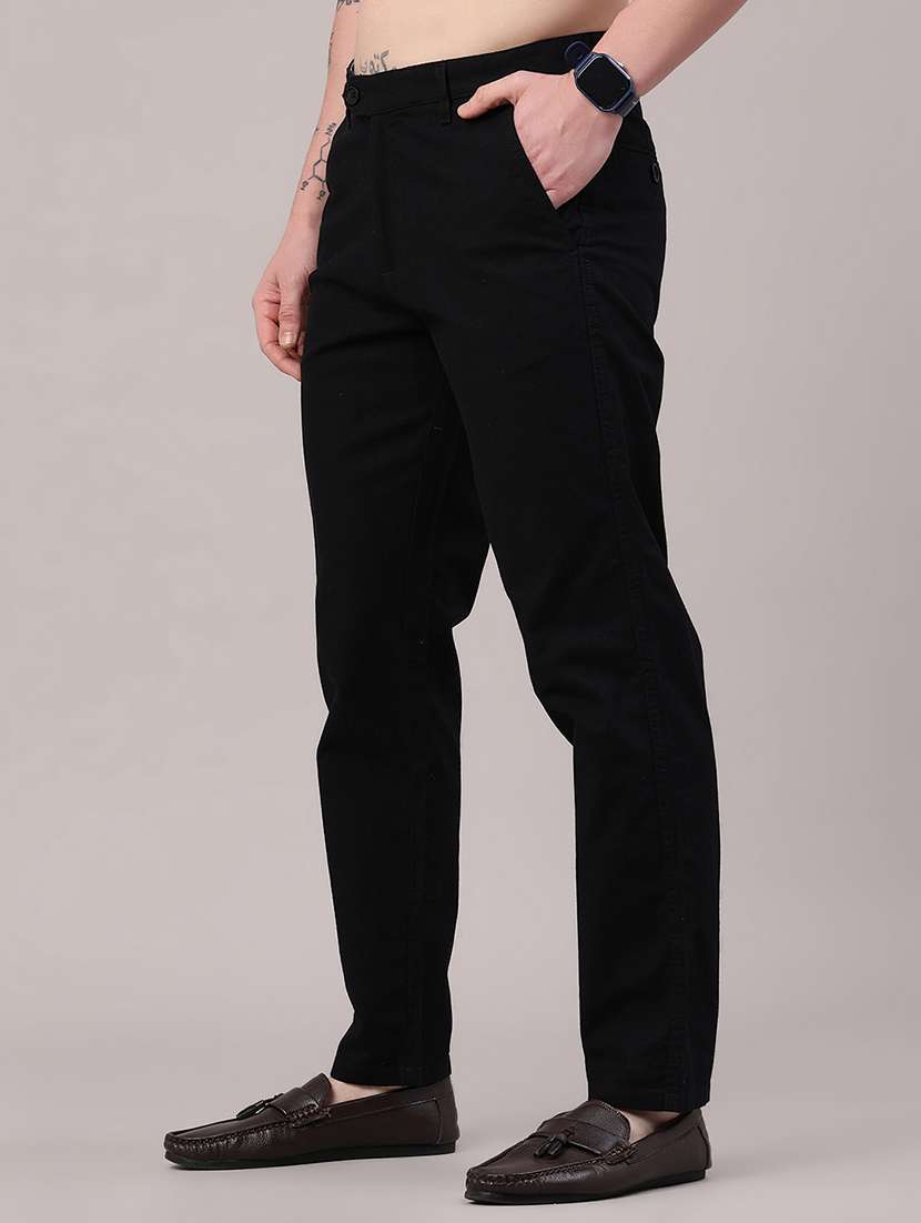 men solid mid rise chinos casual trouser - 22357155 -  Standard Image - 3