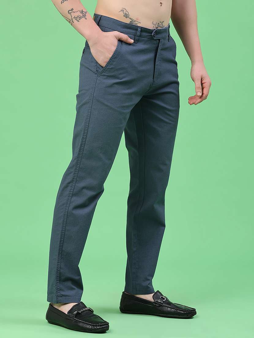 men solid mid rise chinos casual trouser - 22357156 -  Standard Image - 3
