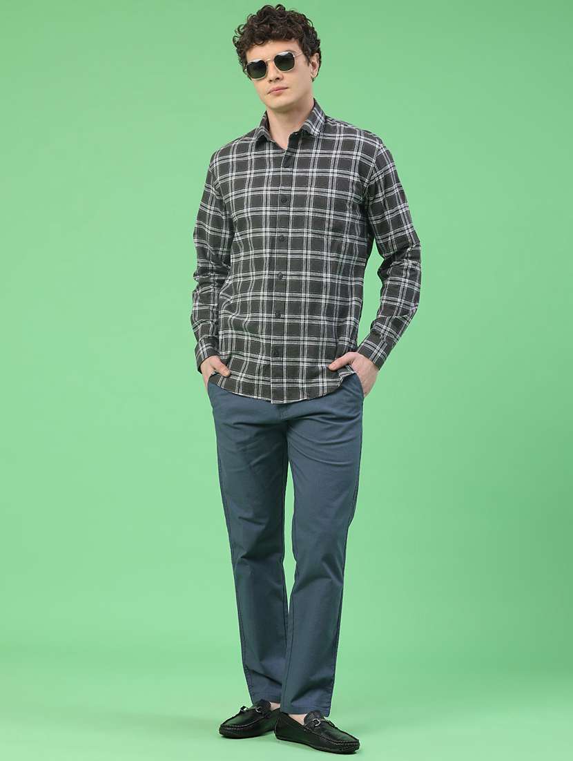 men solid mid rise chinos casual trouser - 22357156 -  Standard Image - 5