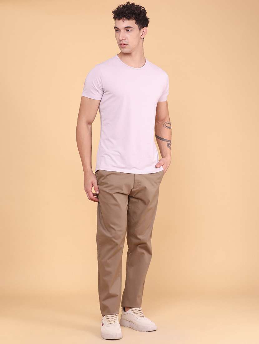Men Solid Mid Rise Chinos Casual Trouser - 22357163 -  Standard Image - 5