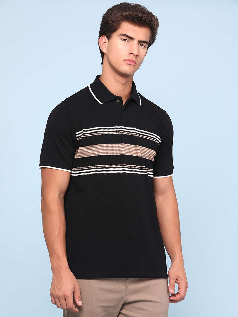 men striped short sleeve regular fit polo t-shirt - 22357166 -  Standard Image - 3