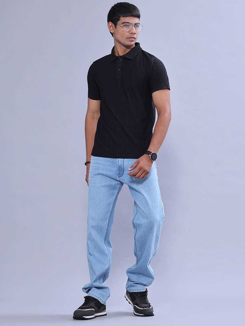 Men Plain Mid Rise Full Length Straight Jeans - 22357171 -  Standard Image - 5
