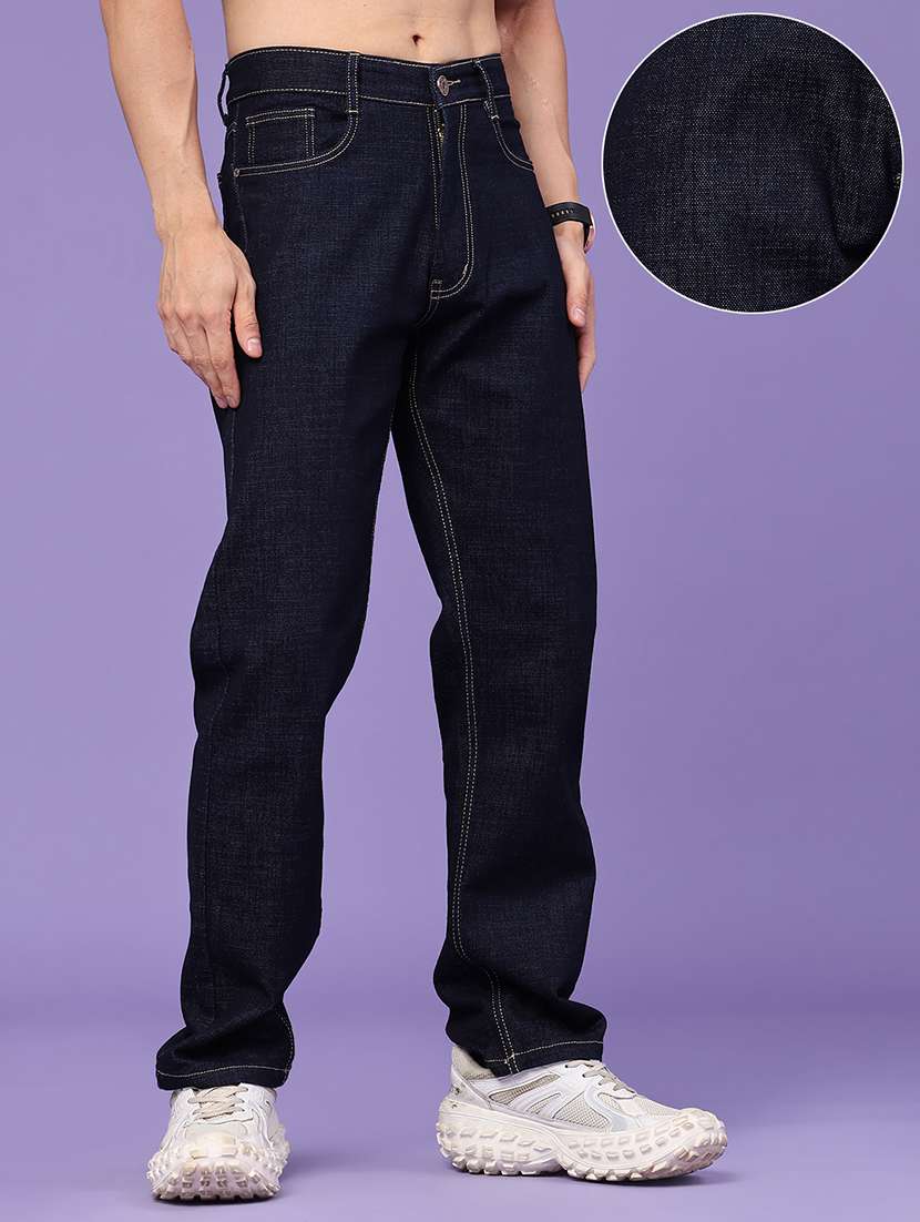 Men Plain Mid Rise Full Length Straight Jeans - 22357180 -  Standard Image - 3