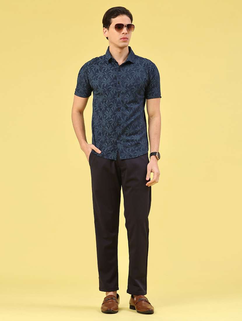 men printed short sleeve slim fit casual shirt - 22357189 -  Standard Image - 5