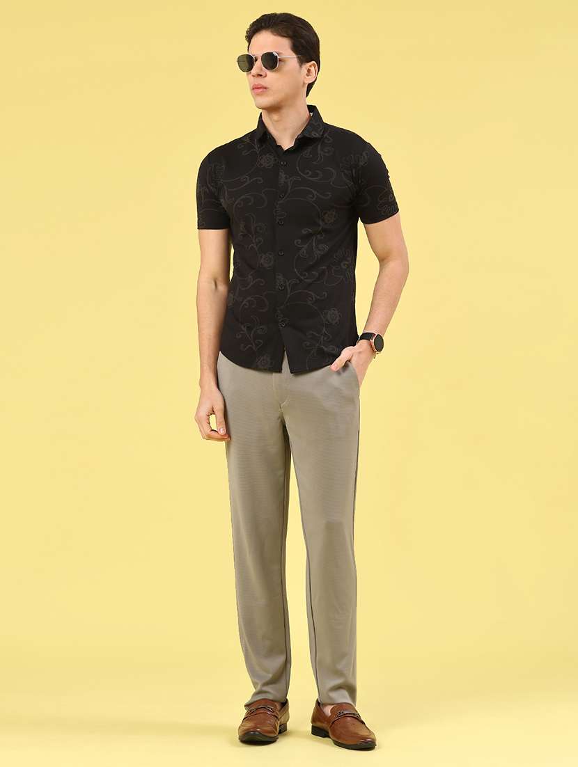 men printed short sleeve slim fit casual shirt - 22357192 -  Standard Image - 5