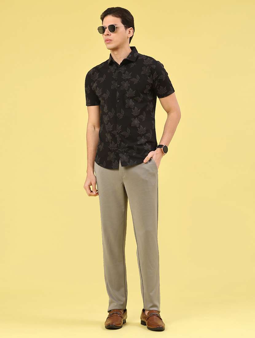 men printed short sleeve slim fit casual shirt - 22357205 -  Standard Image - 5
