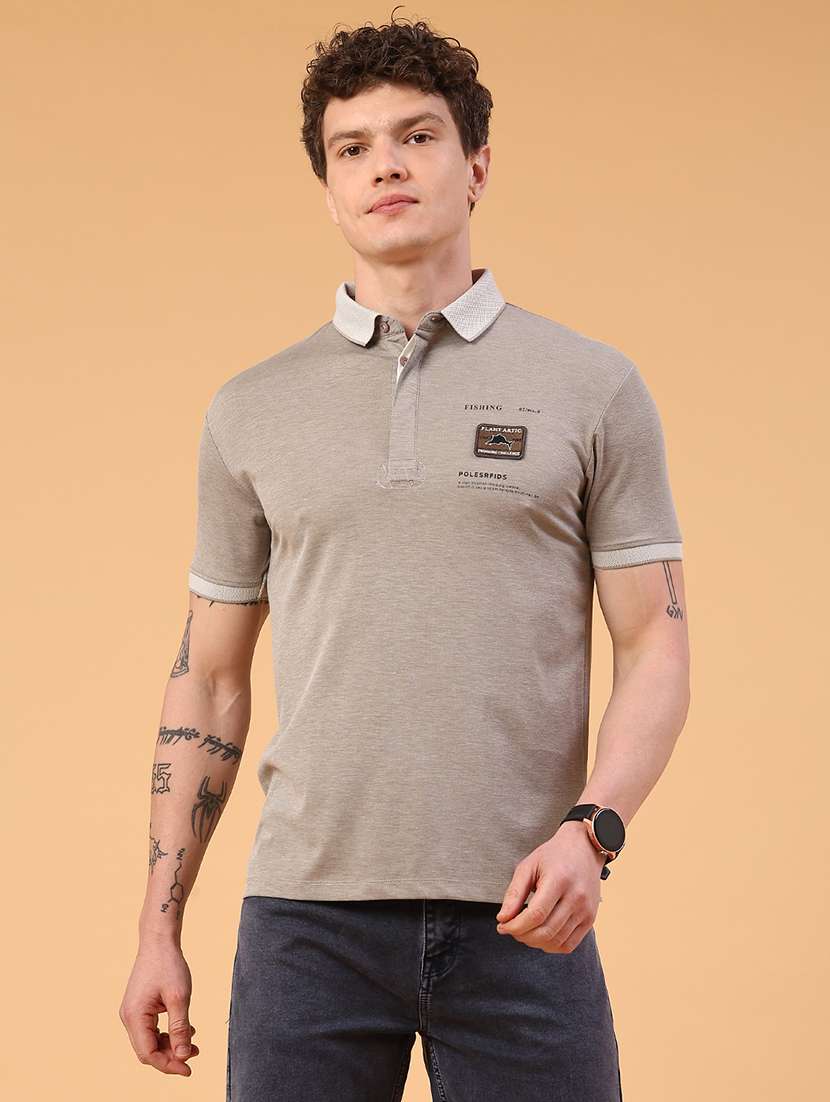 men solid short sleeve slim fit polo t-shirt