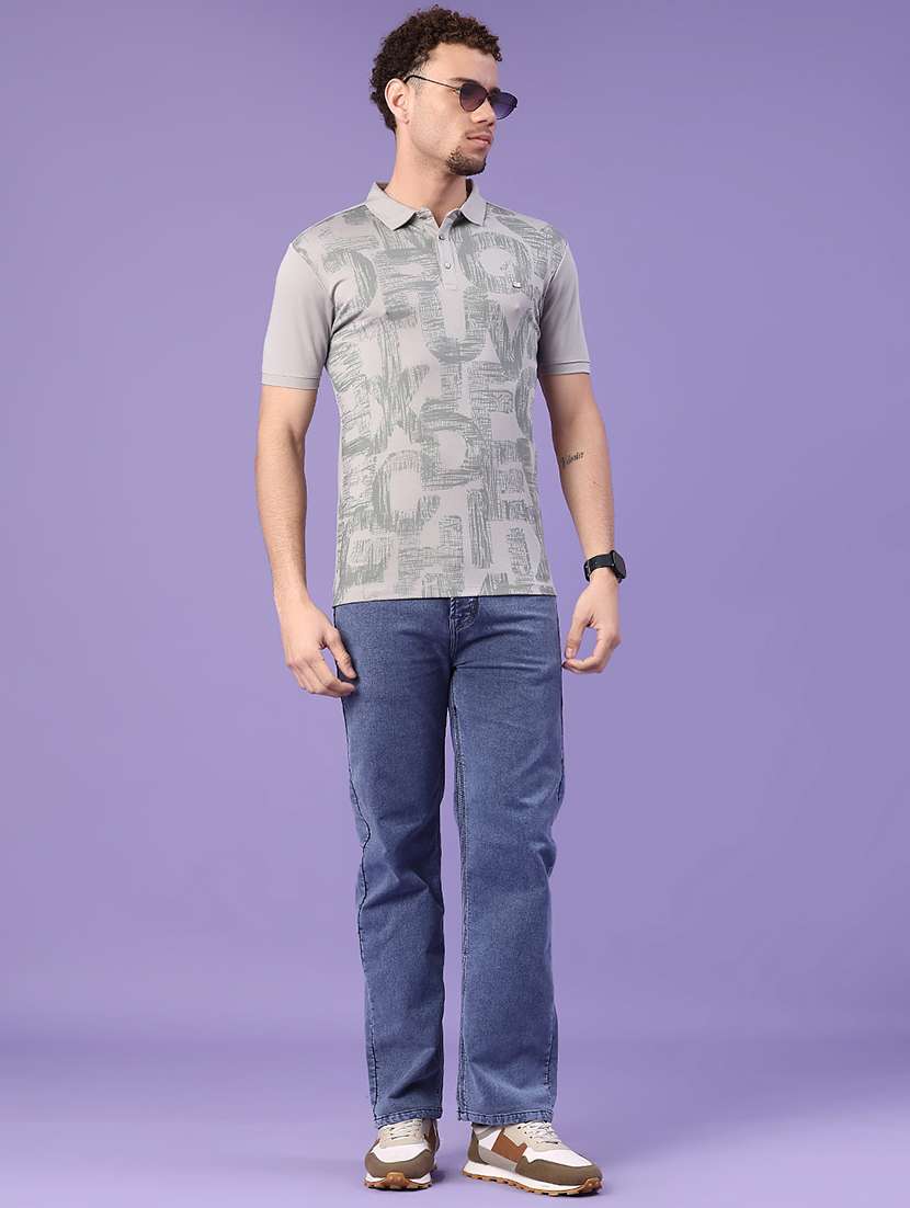 grey cotton blend plain tshirt - 22357254 -  Standard Image - 3