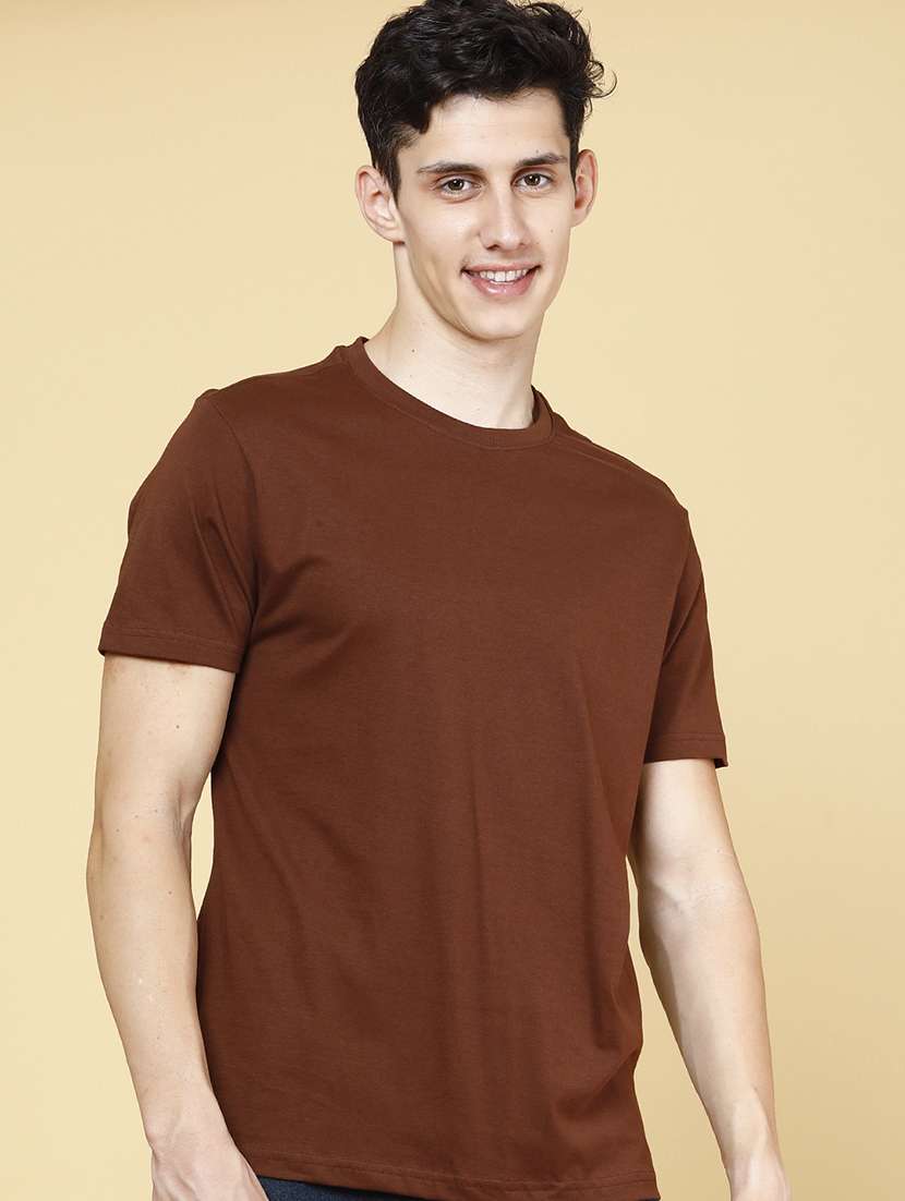men solid short sleeve regular fit t-shirt