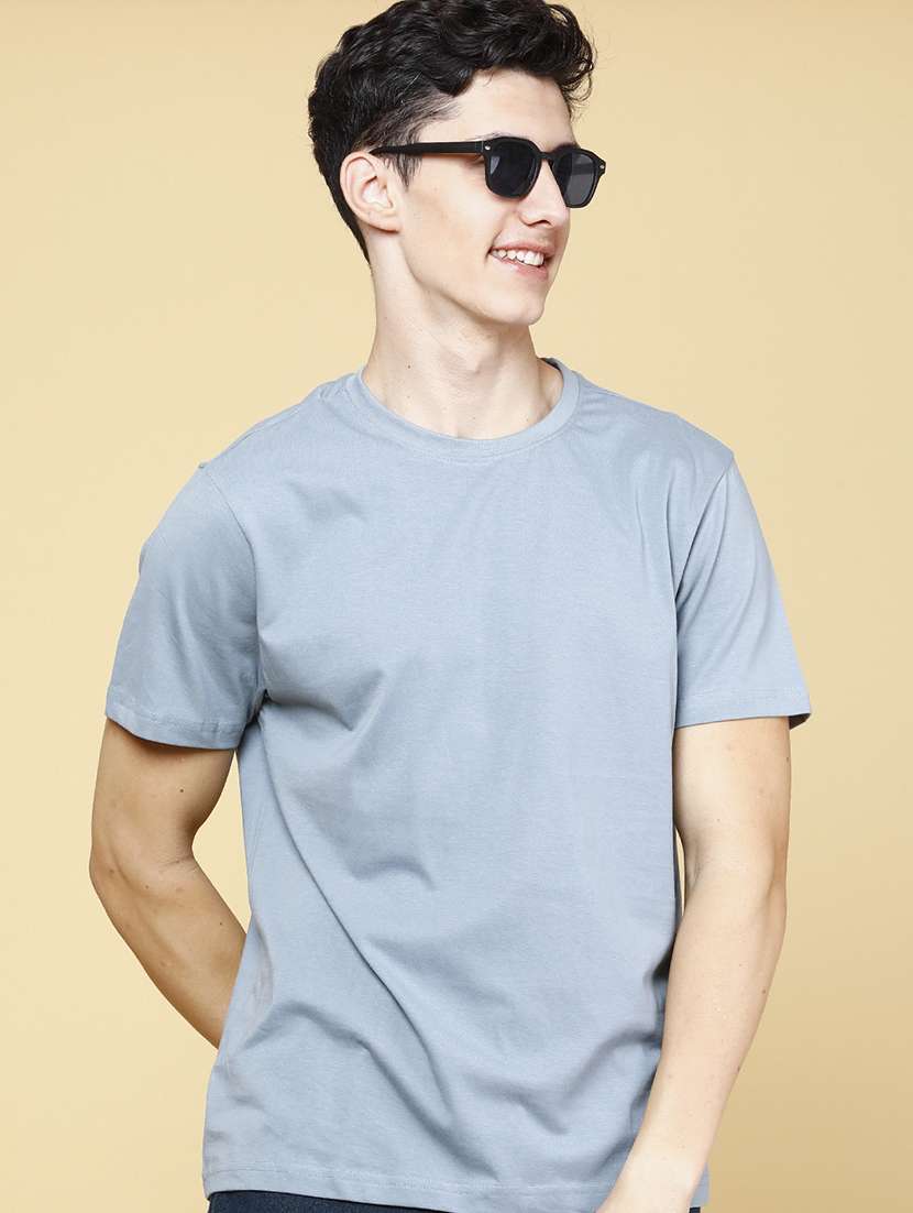 men solid short sleeve regular fit t-shirt