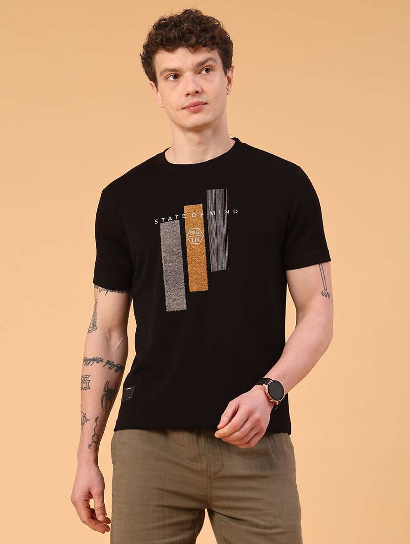 men printed short sleeve slim fit t-shirt