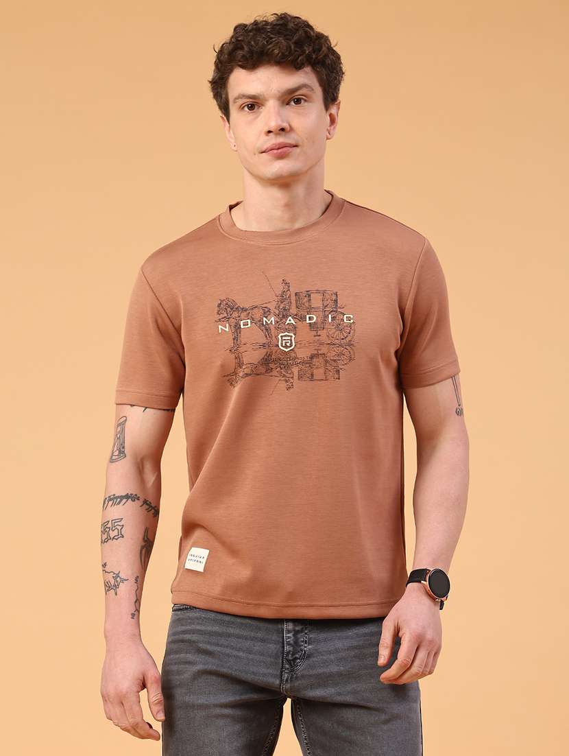 men printed short sleeve slim fit t-shirt
