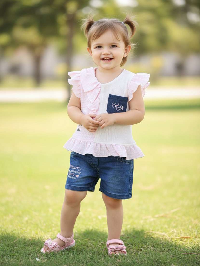 pink cotton twin sets & jump suit