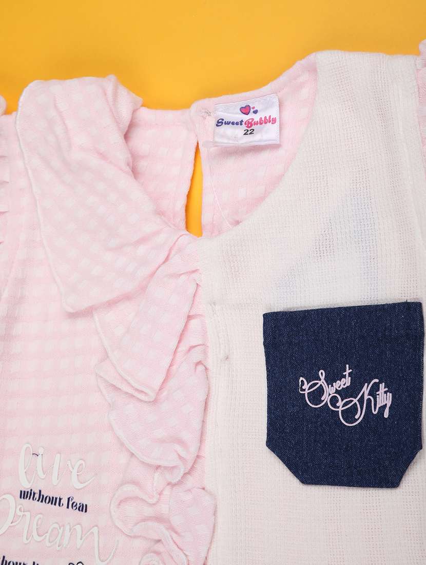 girls checkered round neck shorts & top set - 22357321 -  Standard Image - 3