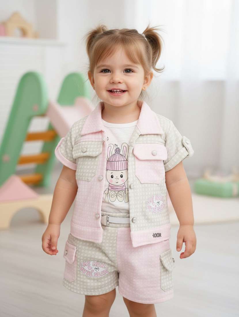 pink cotton twin sets & jump suit