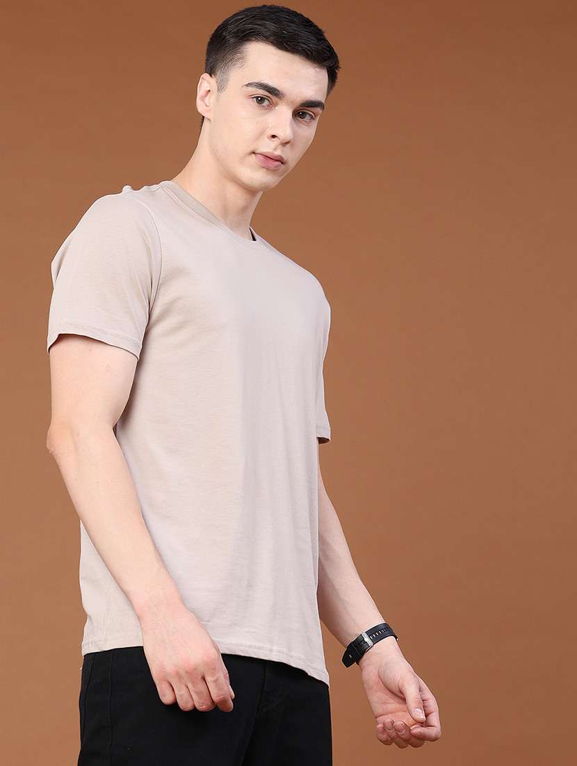 men solid round neck casual t-shirt - 22357334 -  Standard Image - 3