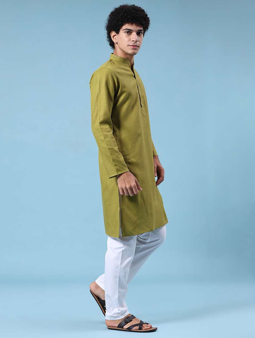 green kurta pyjama ethnic wear set - 22357361 -  Standard Image - 3