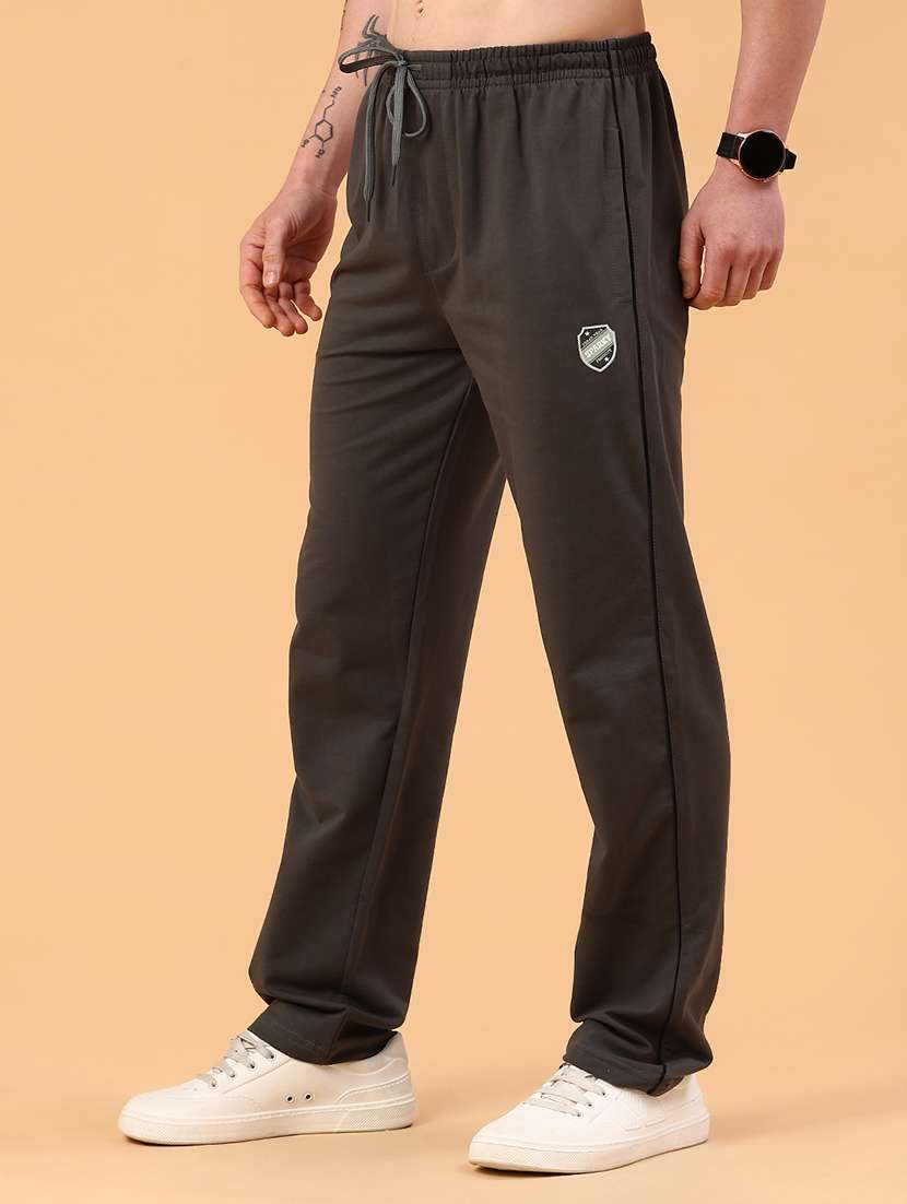 grey cotton  full length track pant - 22357367 -  Standard Image - 3