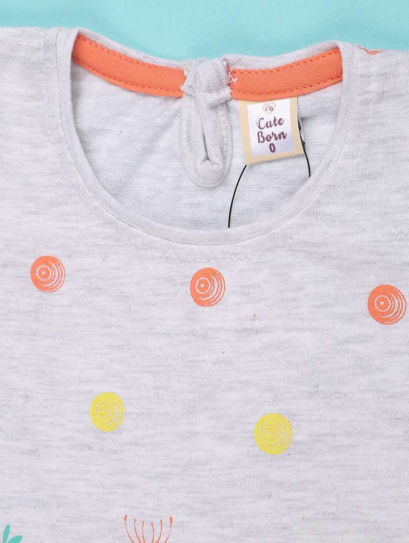 orange cotton combo infant twin set - 22357373 -  Standard Image - 3