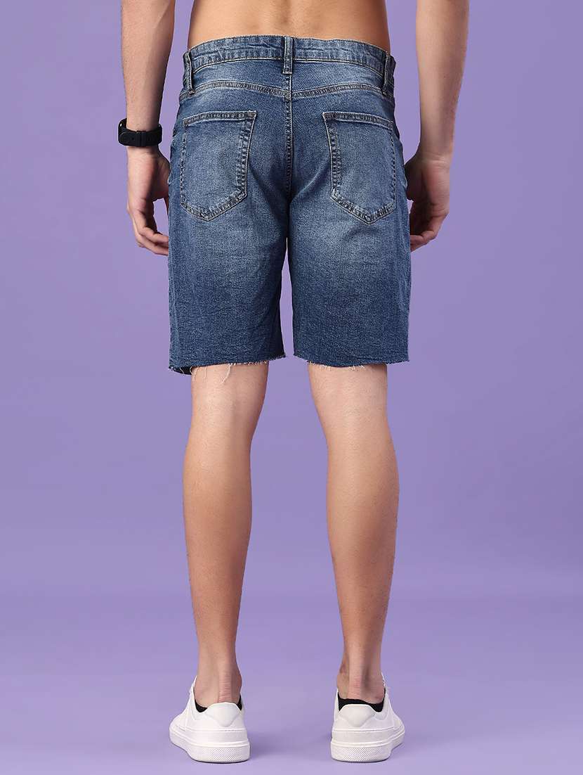 Blue Cotton Shorts - 22357412 -  Standard Image - 3