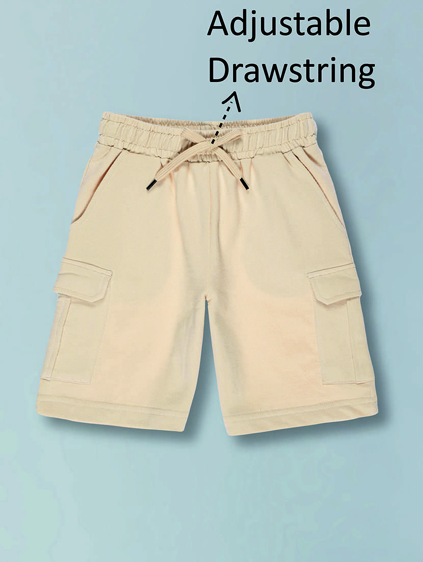 boys solid mid rise cargo shorts