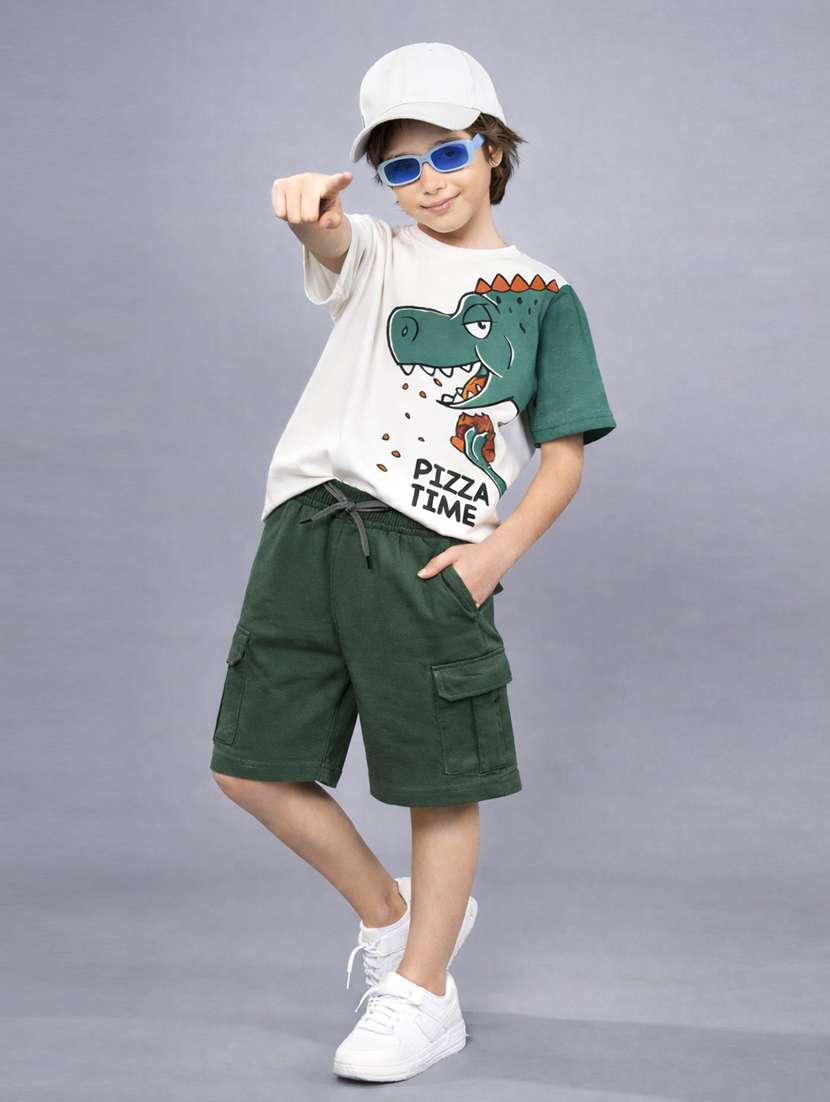 boys printed t-shirt and shorts set