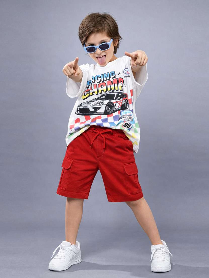 boys printed t-shirt and shorts set
