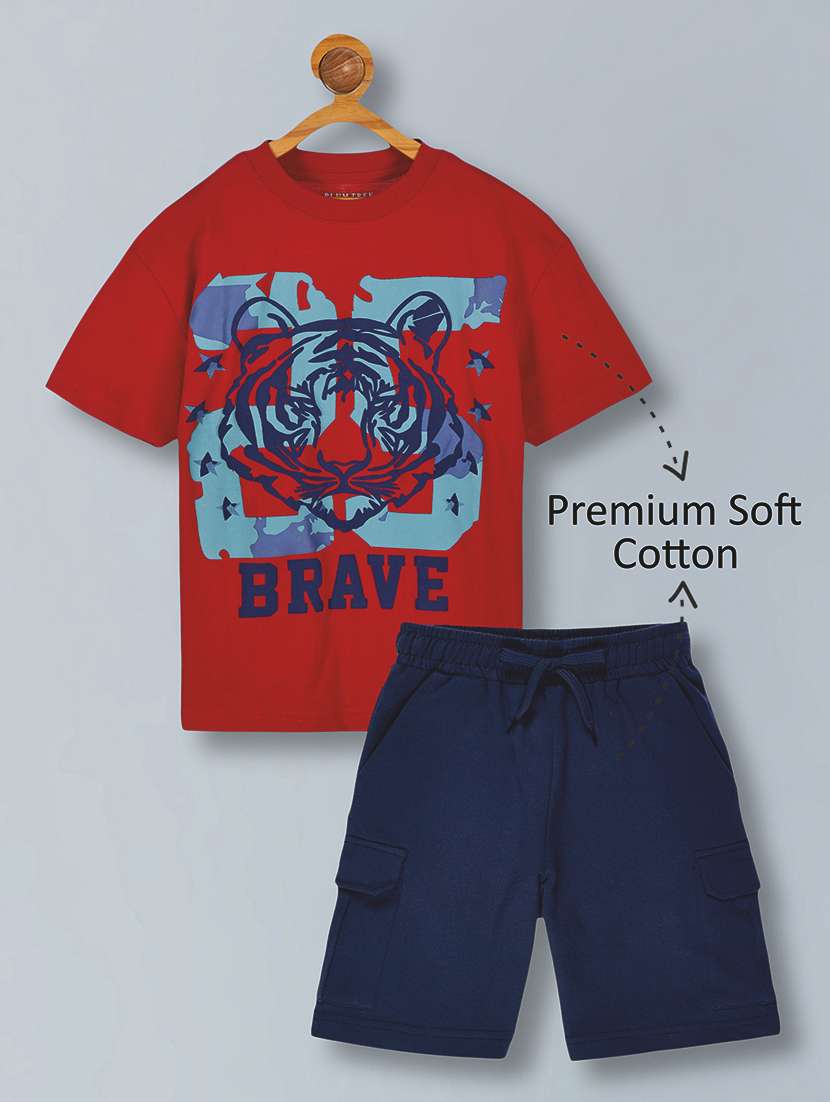 boys printed t-shirt and shorts set