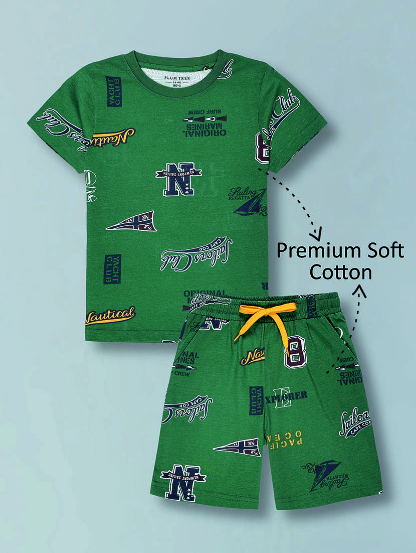 boys printed t-shirt and shorts set