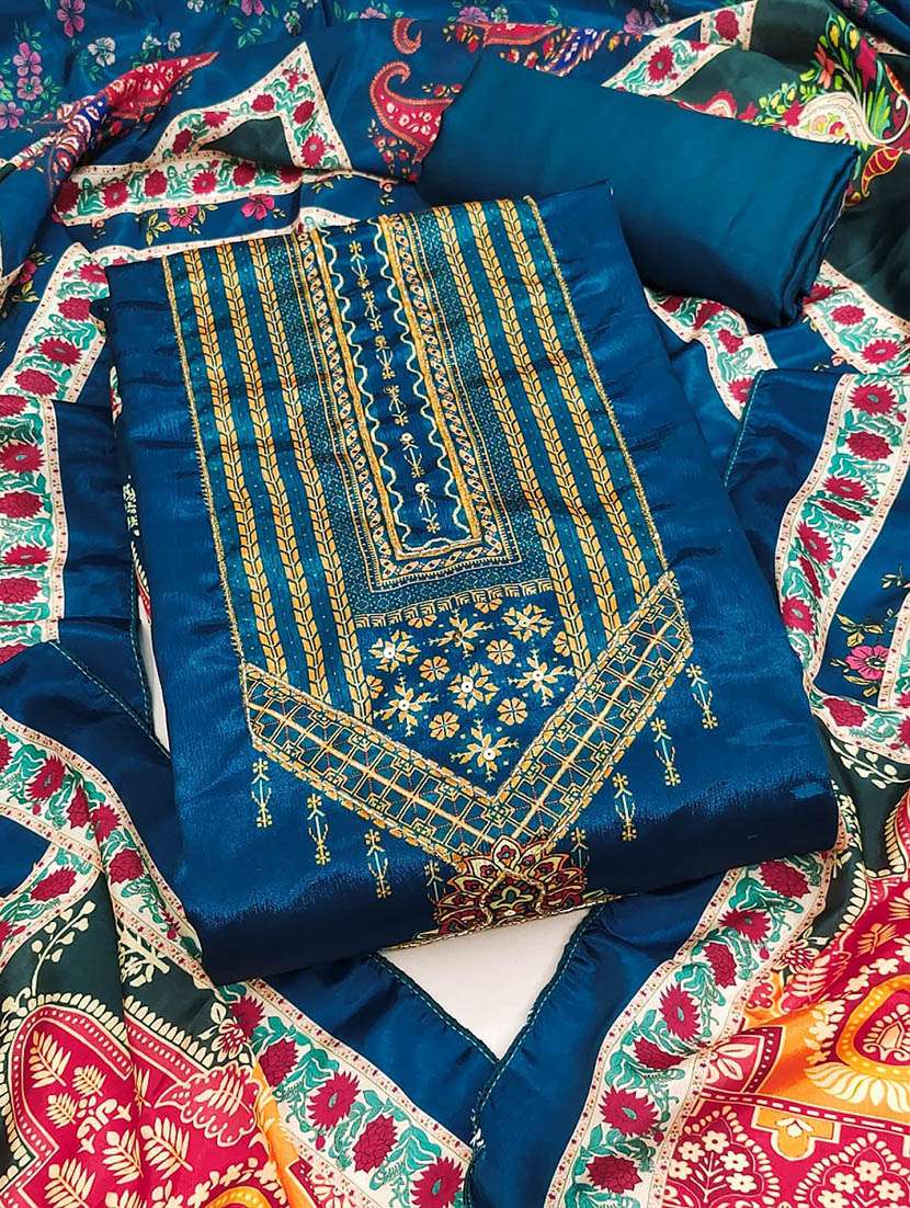 women printed unstitched suit set