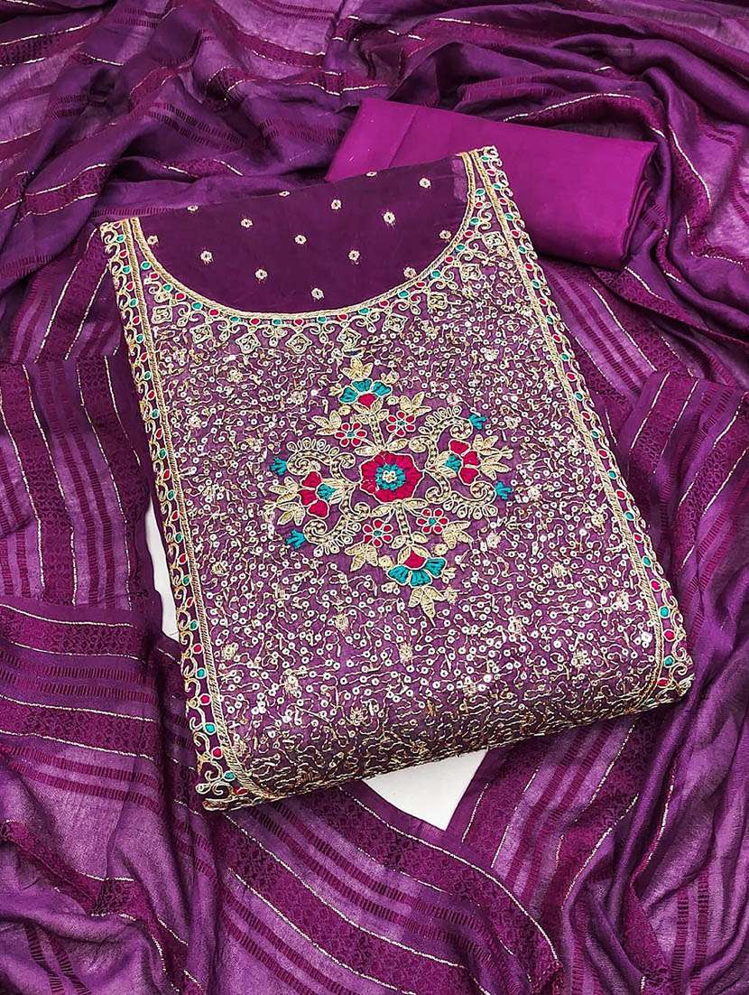 women self design unstitched suit set